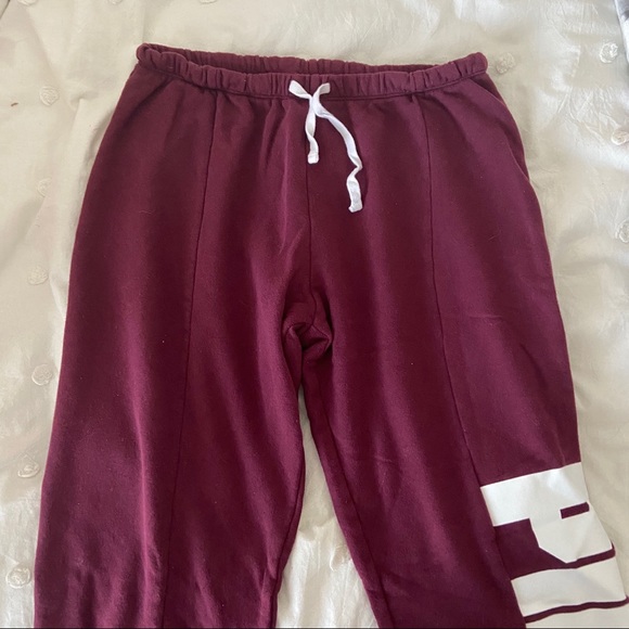 PINK Burgundy Jogger Sweatpants - Picture 1 of 4